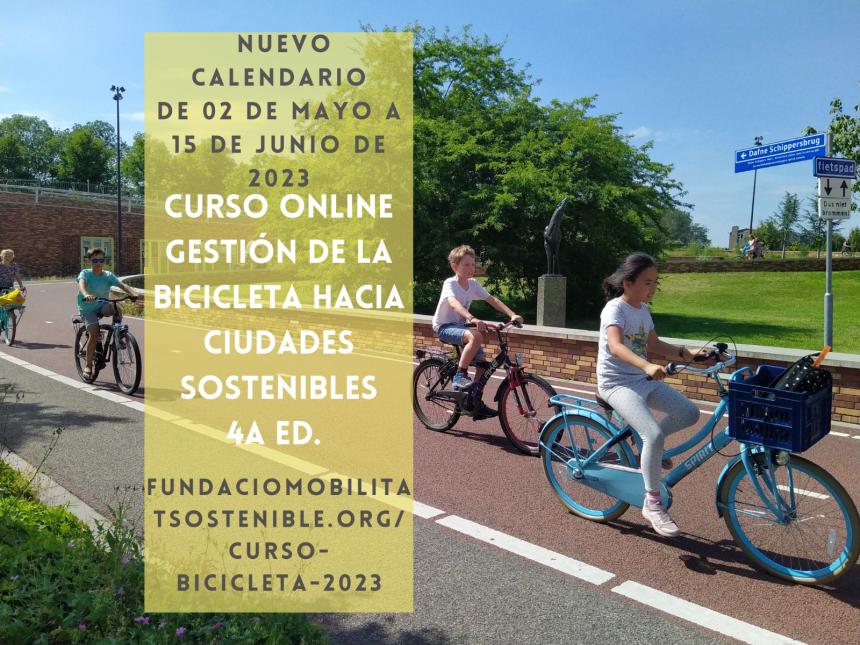 Portada Curso Bicicleta Ciudades Sostenibles cuarta edición