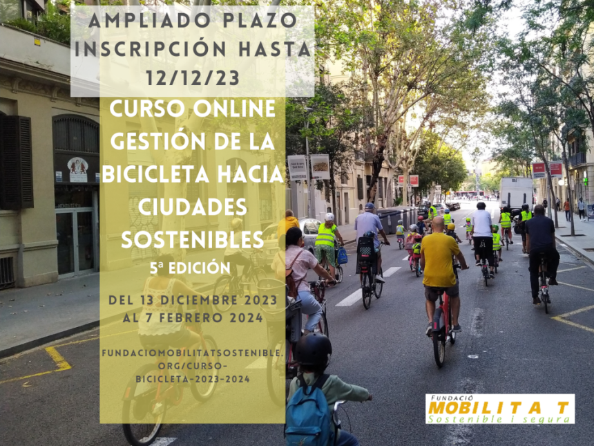 Portada curso online “Gestión de la bicicleta hacia ciudades sostenibles” 5ª edición
