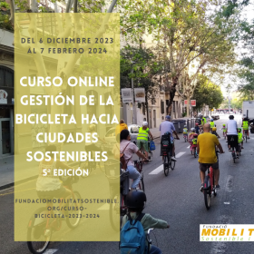 Portada curso online “Gestión de la bicicleta hacia ciudades sostenibles” 5ª edición