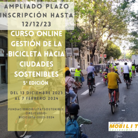 Portada curso online “Gestión de la bicicleta hacia ciudades sostenibles” 5ª edición